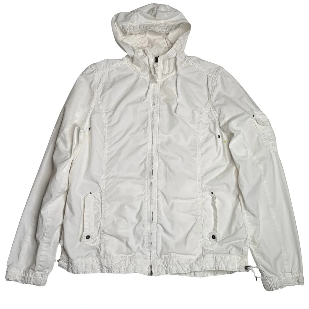Eddie‎ Bauer Lightweight Hooded Utility Jacket Cotton Stretch White Men’s L Tall - Picture 2 of 6
